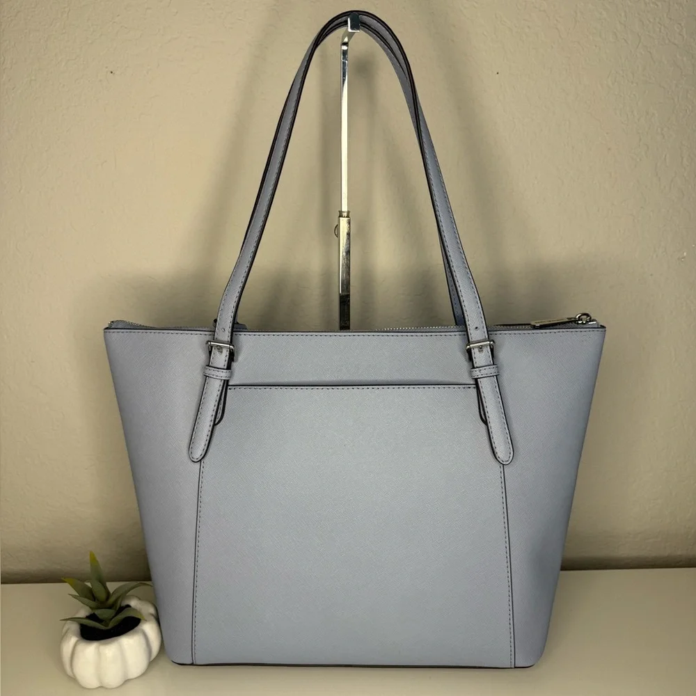 MICHAEL KORS Pale Blue Leather Ciara Tote + Purse Hook in Pale Blue - NWT - Picture 5 of 10